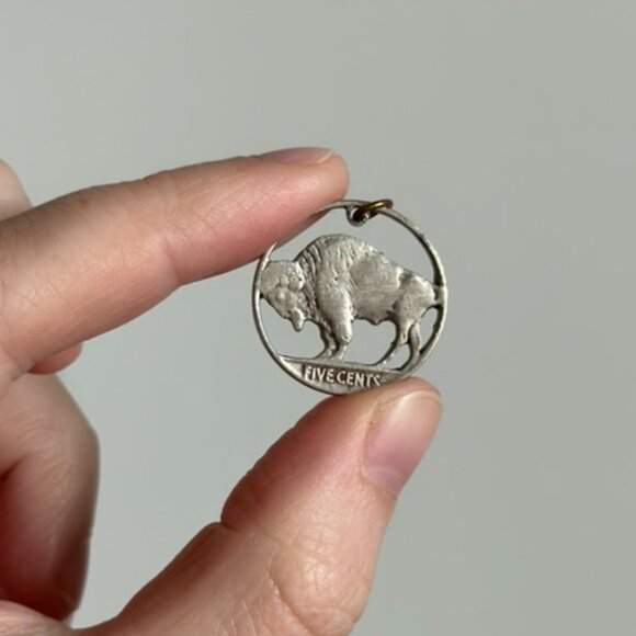 Unique Buffalo Pendant made from a Nickel - Picture 1 of 3